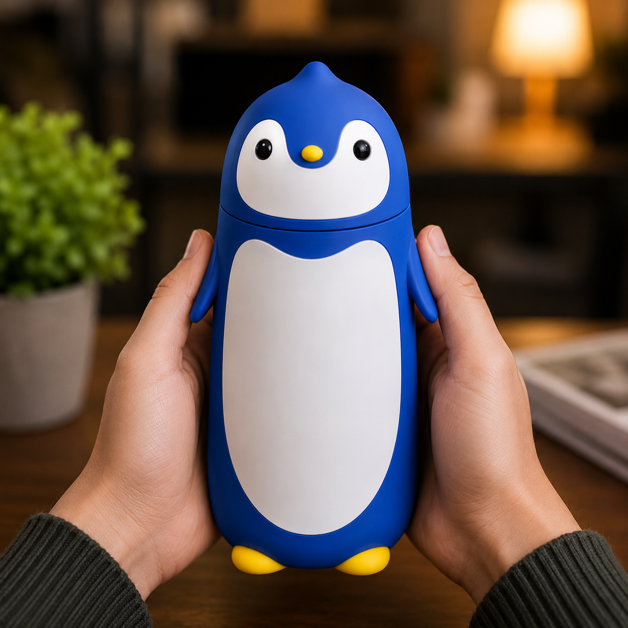 Blue Penguin Shaped Water Bottle (YM500)