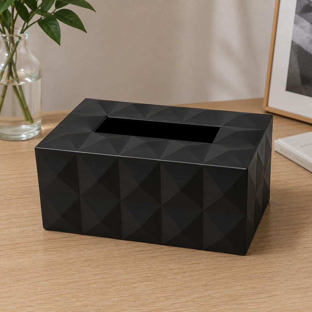 Black Premium Rectangular Tissue Box Holder (YM2711)
