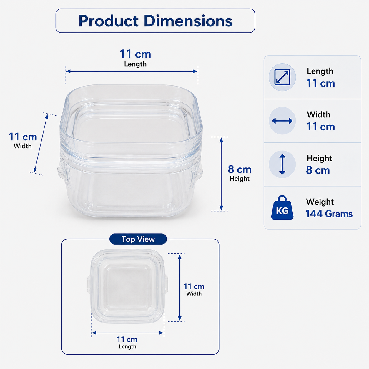 Clear Square Food Storage Container (YM2745)