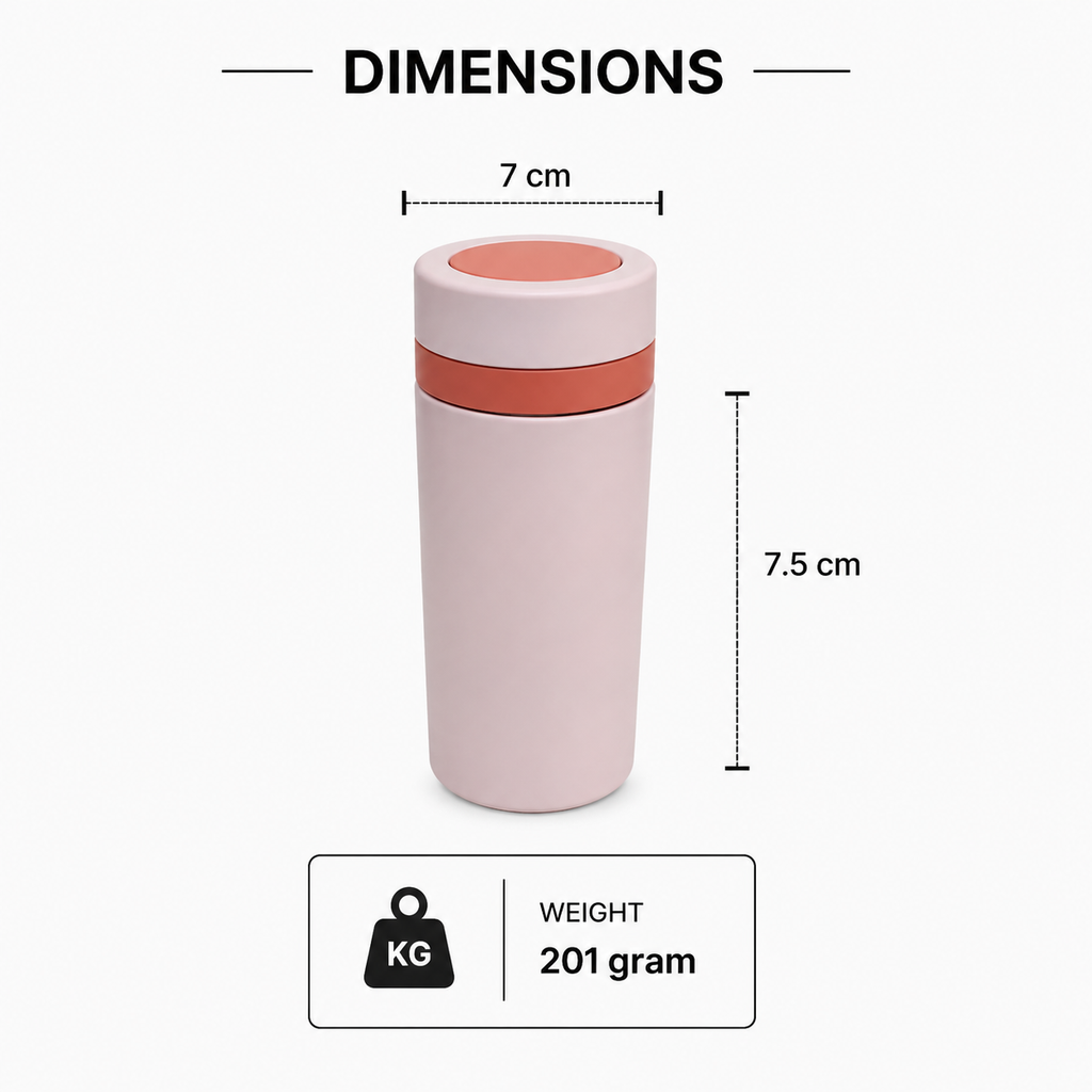 Peach Stainless Steel Water Bottle 350ML (YM2502)