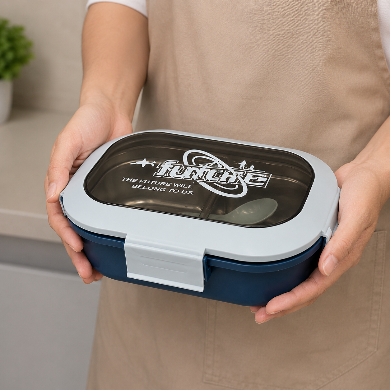 Blue Compartment Lunch Box (YM520)