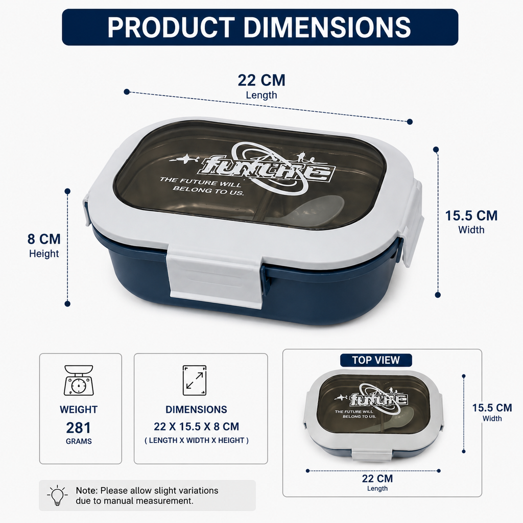 Blue Compartment Lunch Box (YM520)