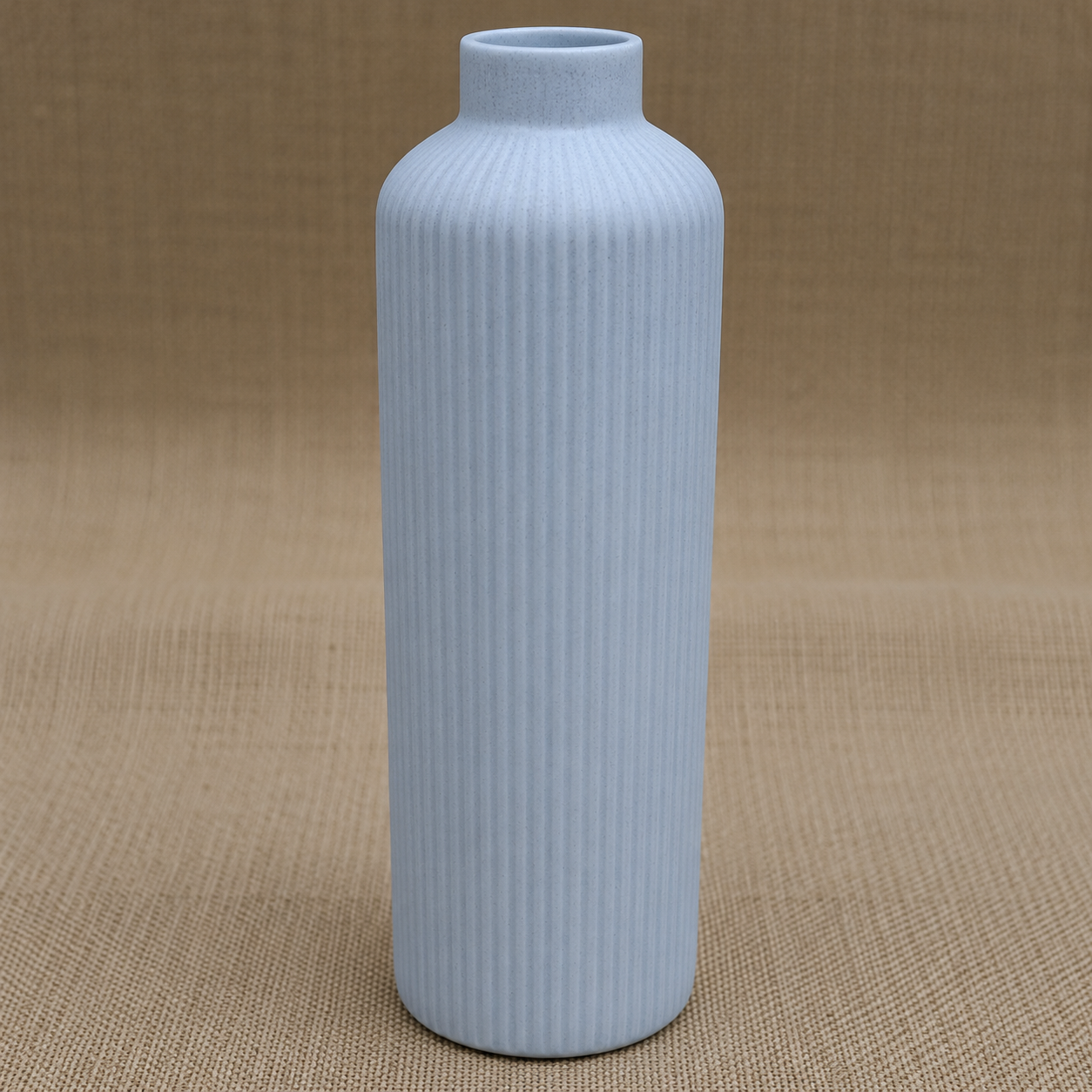 Ribbed Ceramic Decorative Vase - Grey (YM1110)