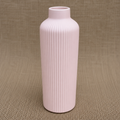 Ribbed Ceramic Decorative Vase - Beige with Pink touch (YM1110)
