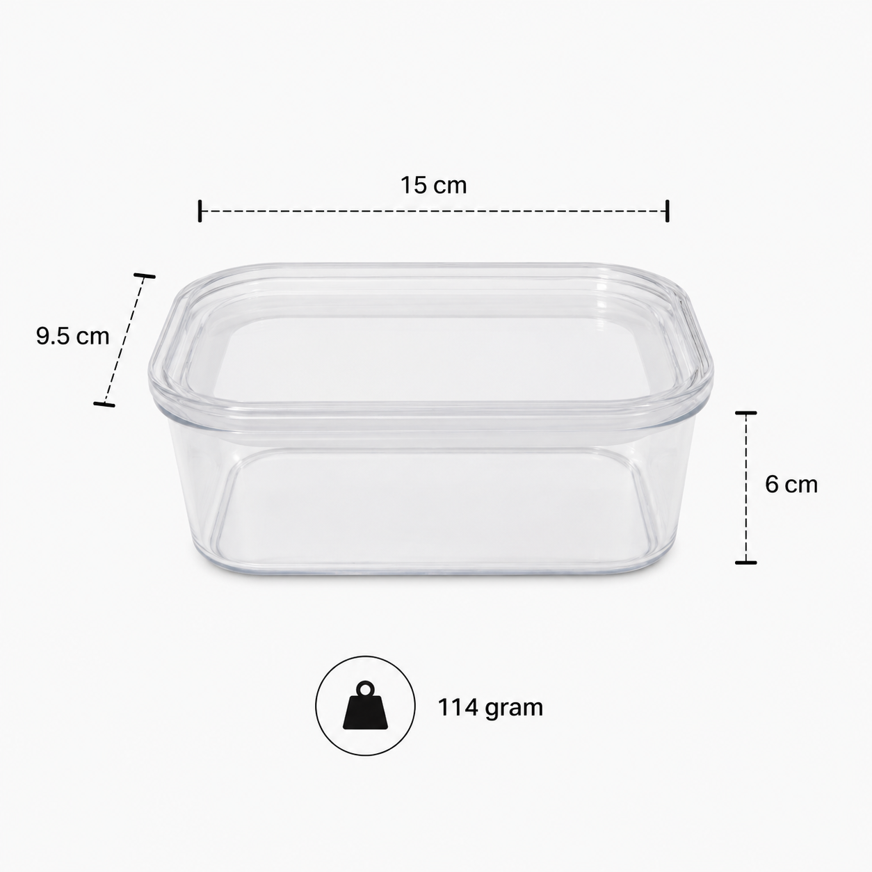 Rectangular Glass Food Storage Container with Lid (YM2734)