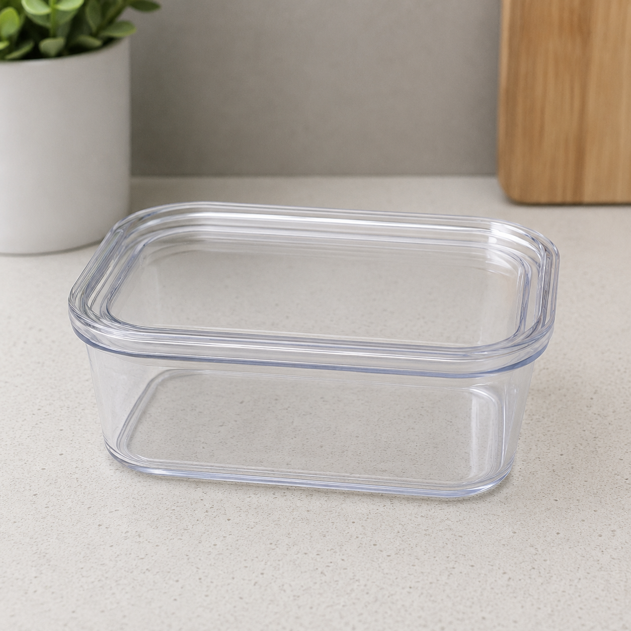 Rectangular Glass Food Storage Container with Lid (YM2734)