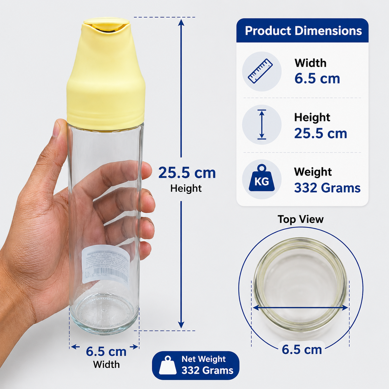 Clear Glass Oil Dispenser with Pouring Spout (YM1622)