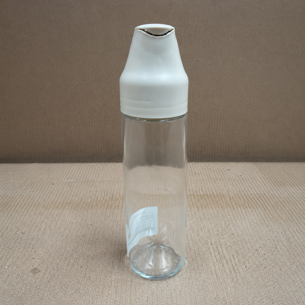 Clear Glass Oil Dispenser with Grey Pouring Spout (YM1622)