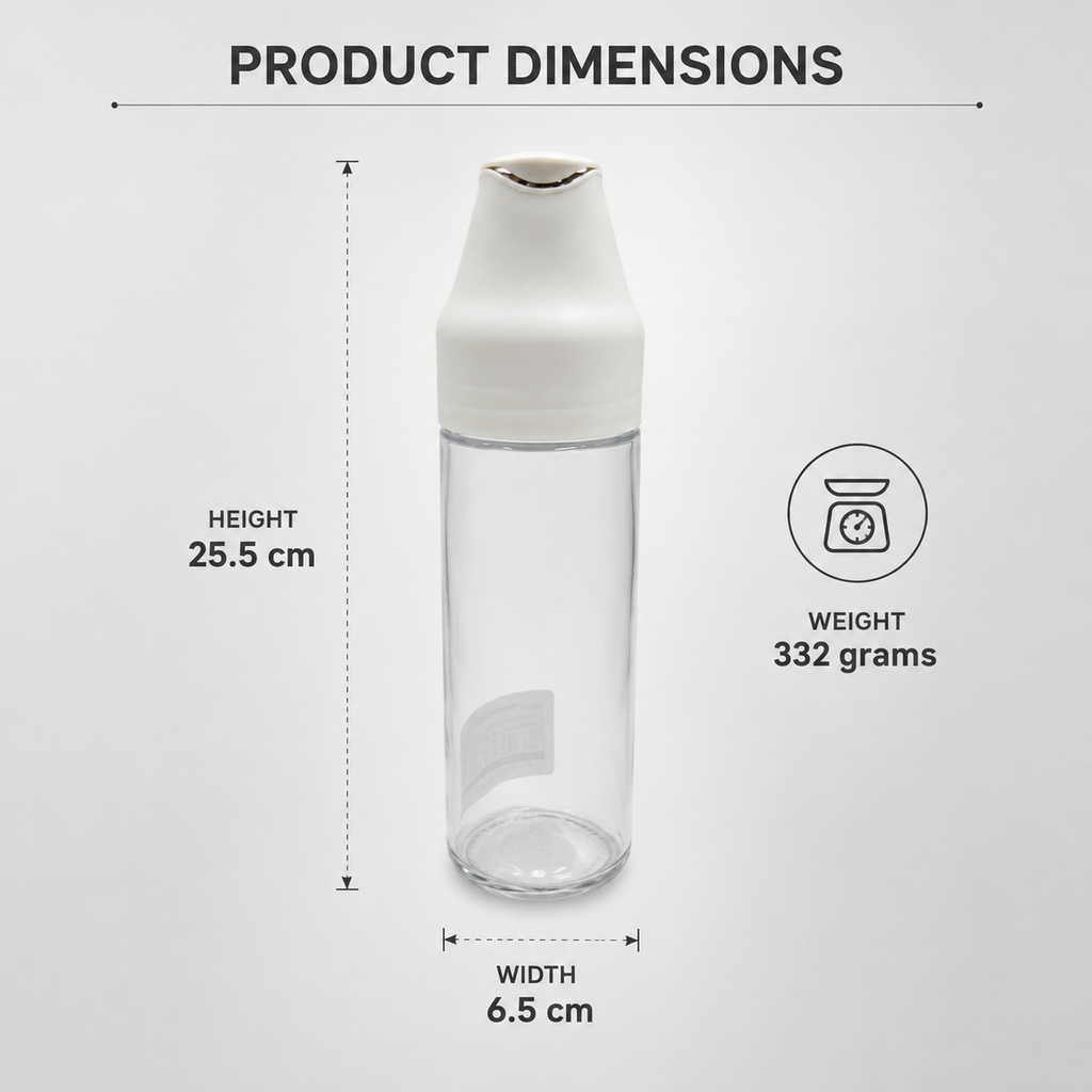 Clear Glass Oil Dispenser with Grey Pouring Spout (YM1622)