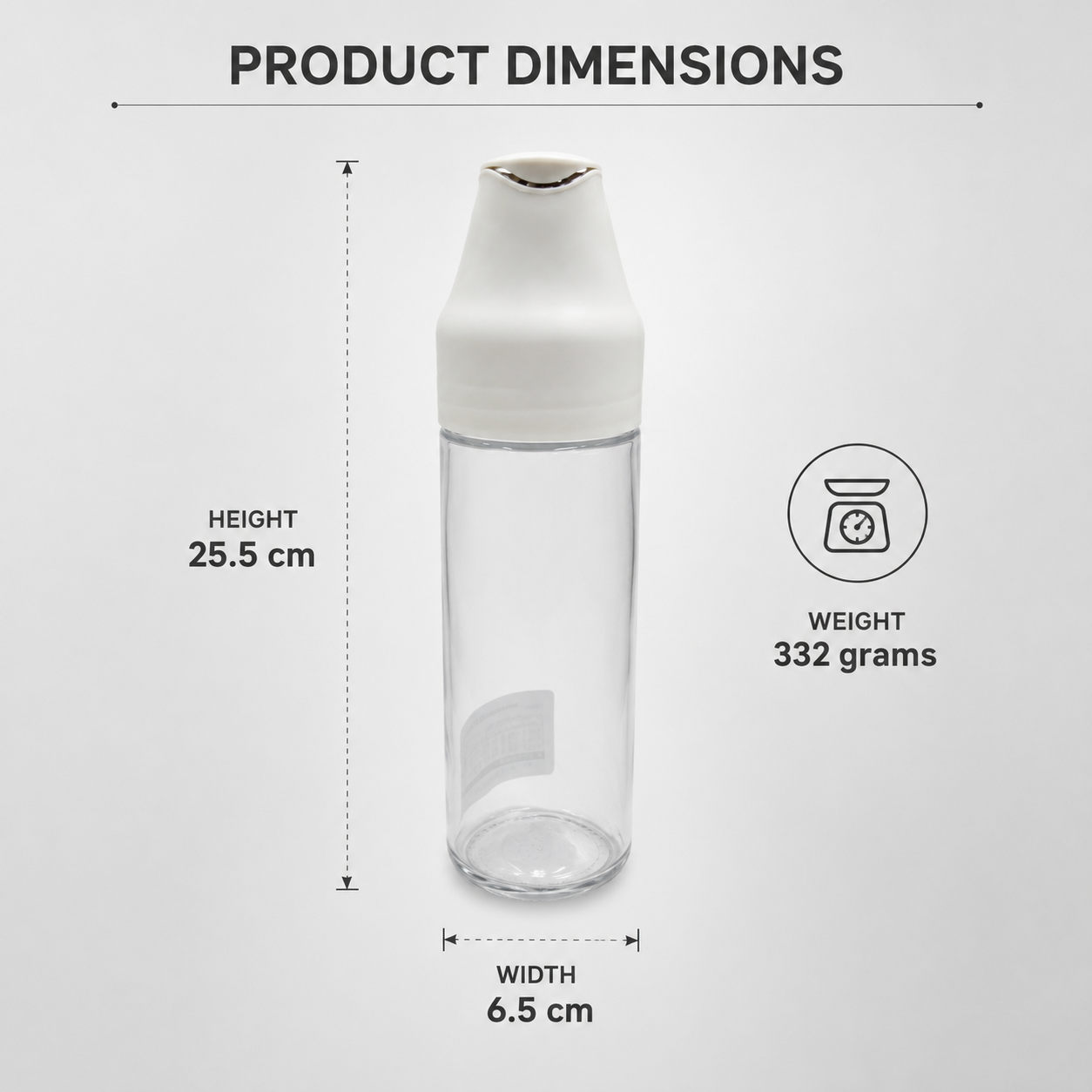 Clear Glass Oil Dispenser with Grey Pouring Spout (YM1622)