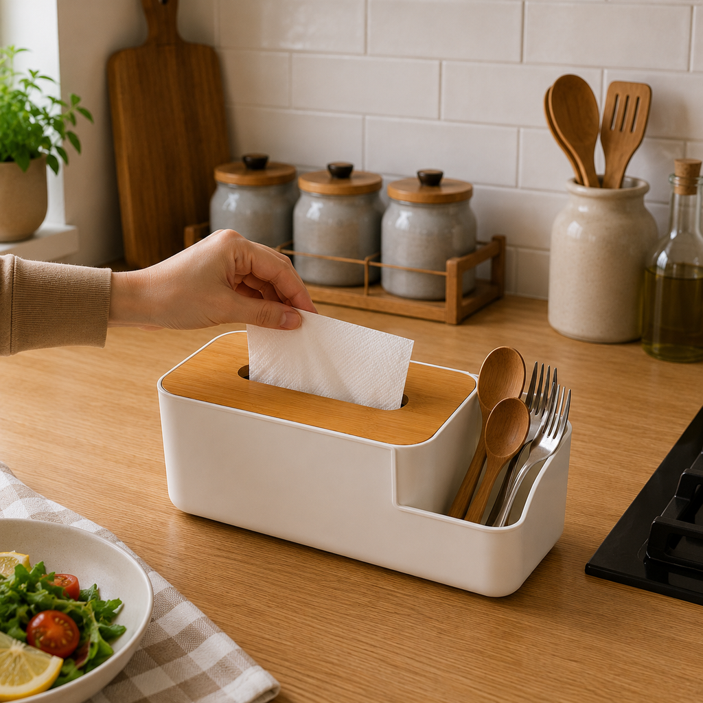 Minimalist Bamboo Lid Storage Organizer Box (YM1331)