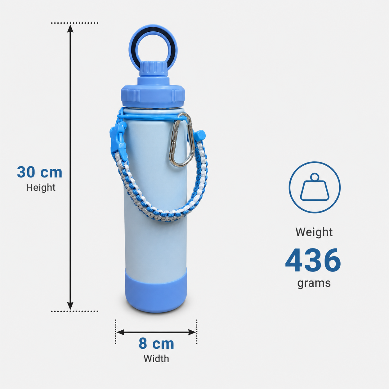 Blue Water Bottle with Carry Strap (YM2200)