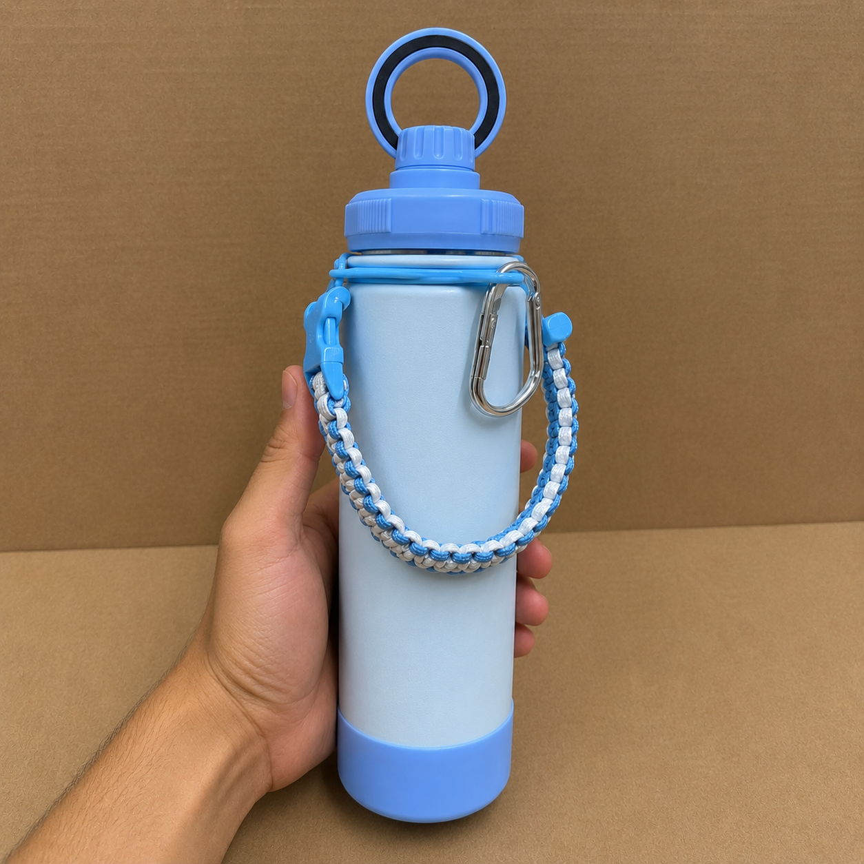 Blue Water Bottle with Carry Strap (YM2200)