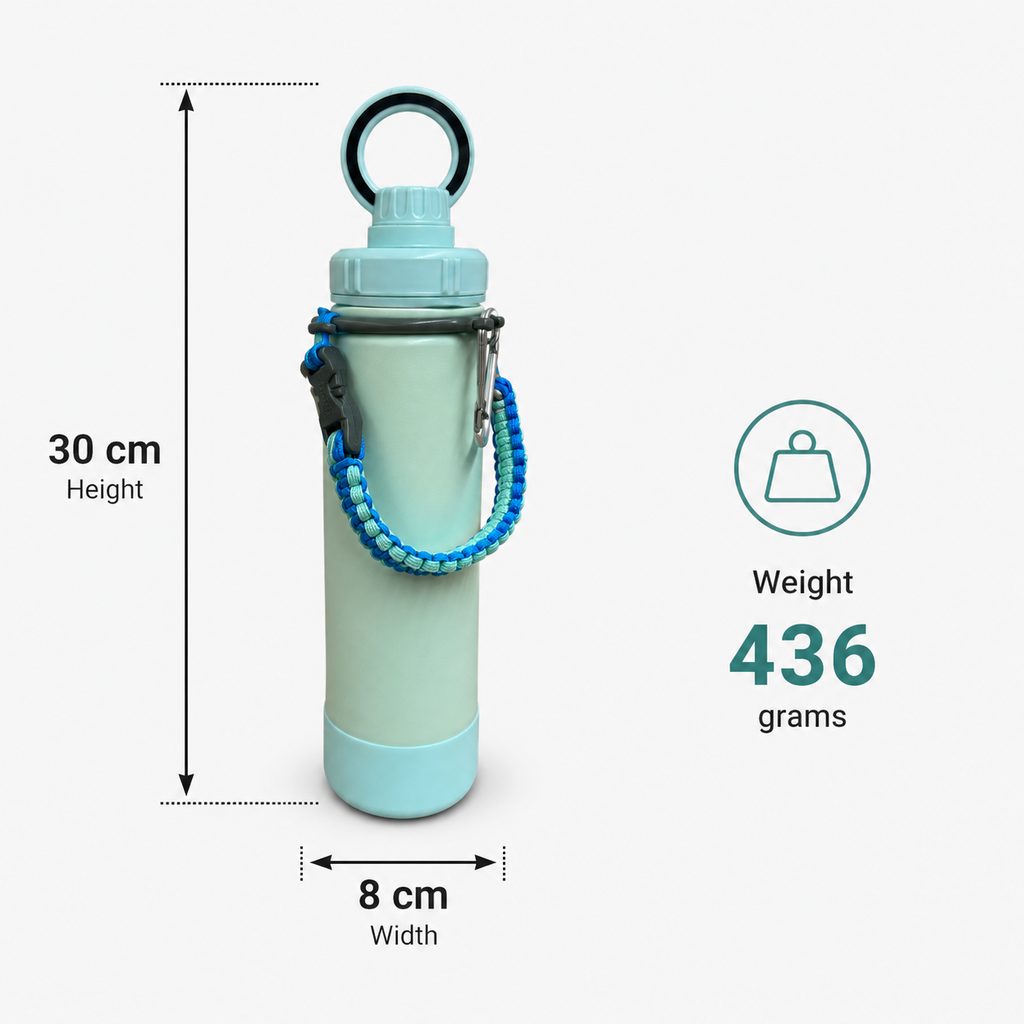 Light Green Water Bottle with Carry Strap (YM2200)