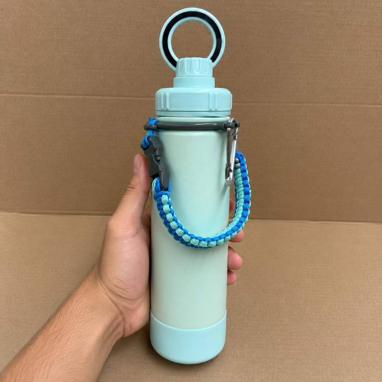Light Green Water Bottle with Carry Strap (YM2200)