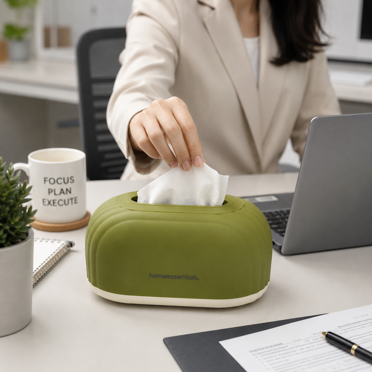 Green Tissue Box (YM1328)