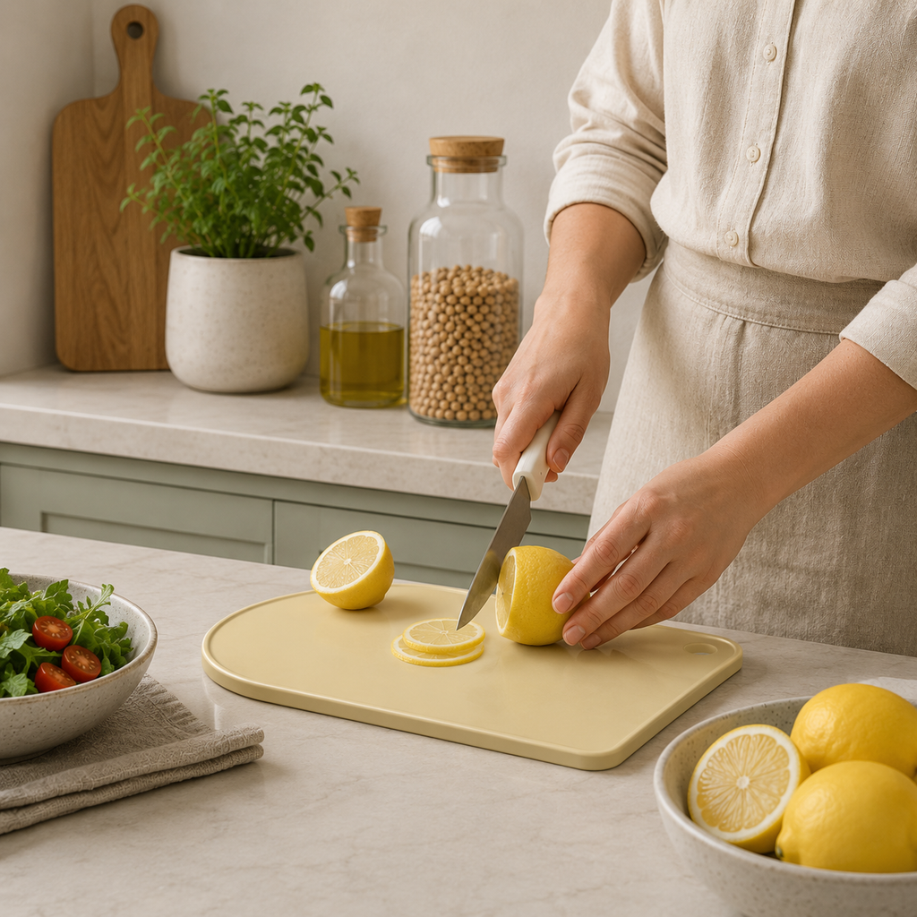 Plastic Chopping Board Yellow (YM1278)
