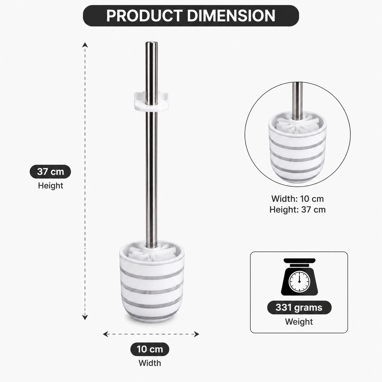 Premium Toilet Brush with Holder (YM2535)