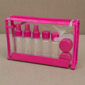Peach Transparent Travel Toiletry Bag Organizer Set (YM962)