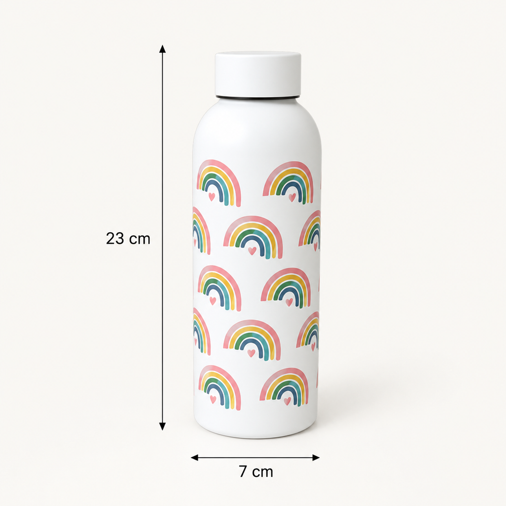 White Stainless Steel Vacuum Insulated Bottle (YM2204)