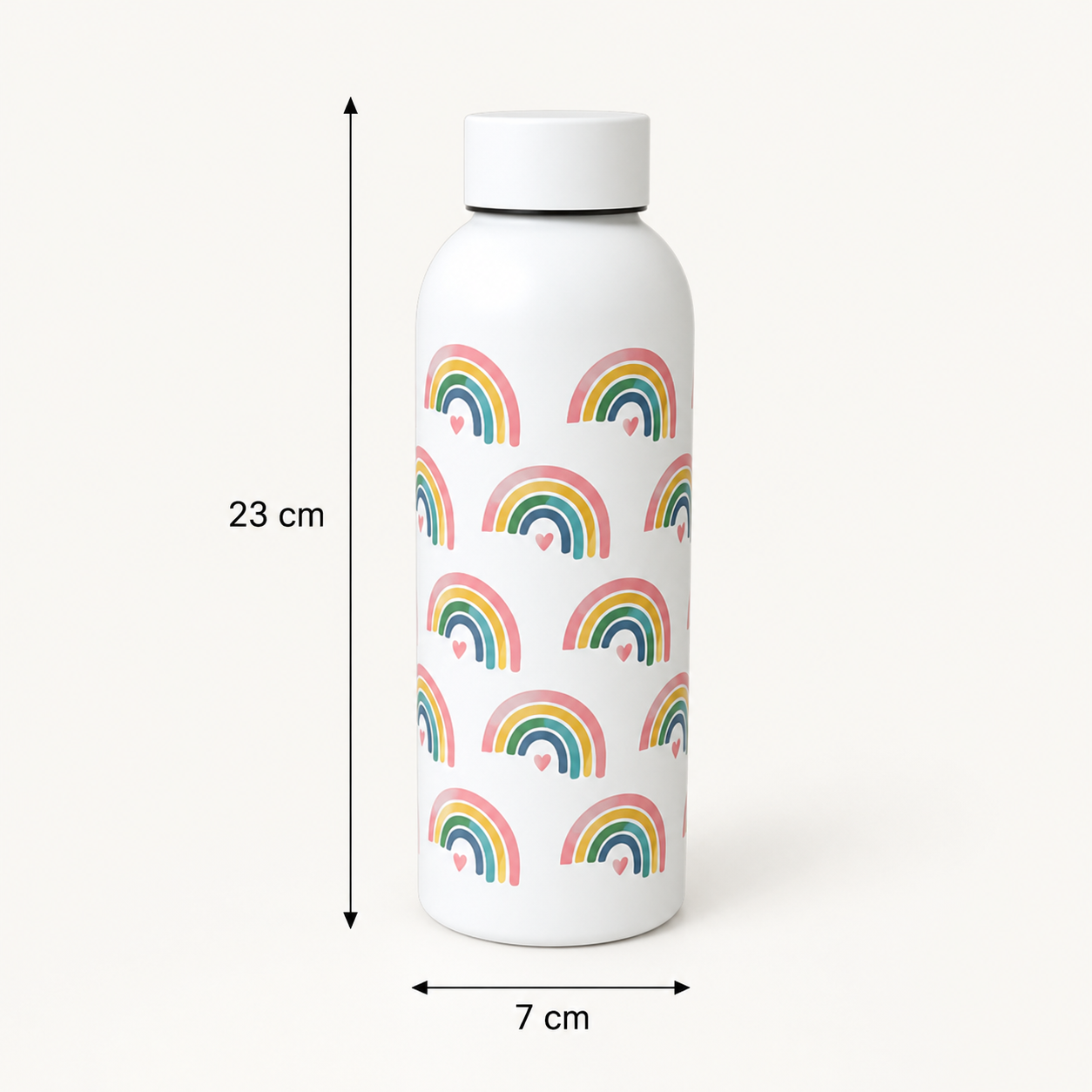 White Stainless Steel Vacuum Insulated Bottle (YM2204)