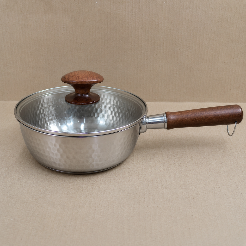 Hammered Stainless Steel Saucepan with Lid (YM1581)