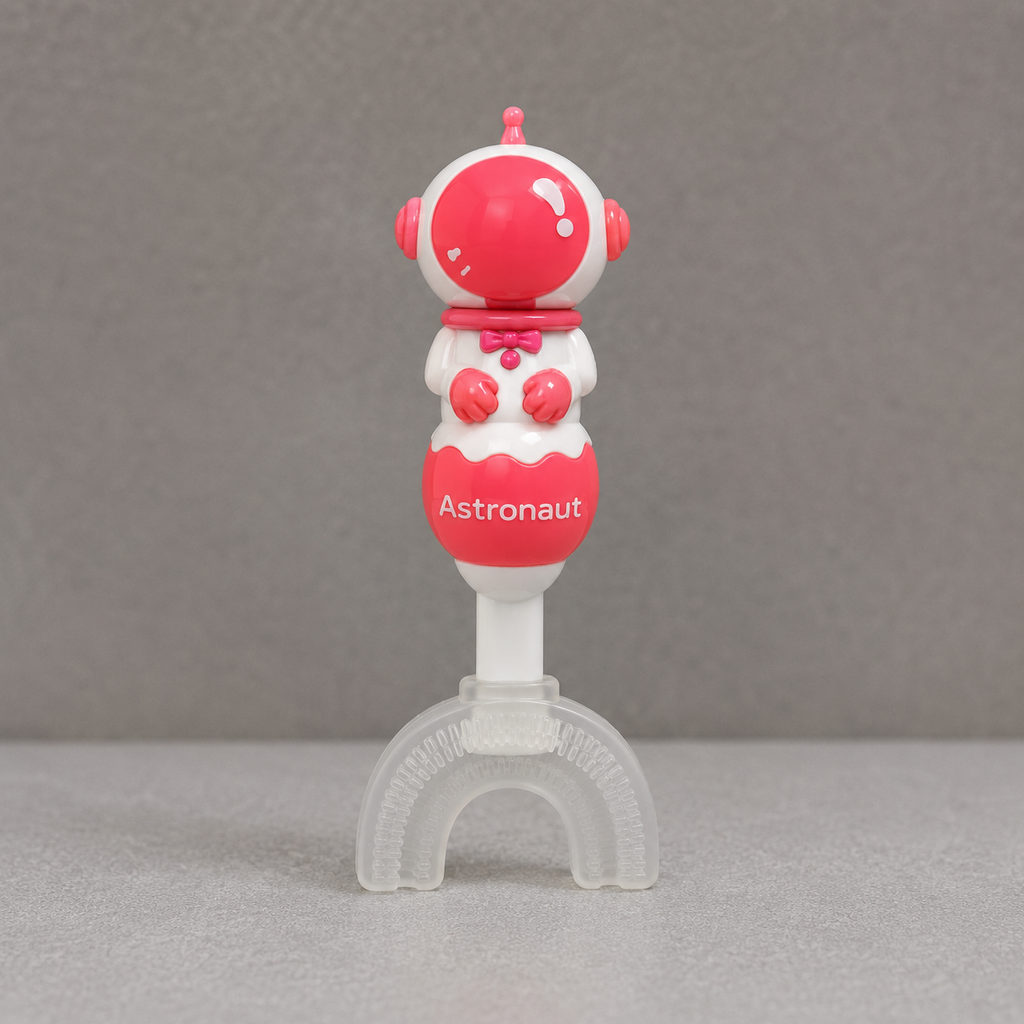 Pink Astronaut Kids U-Shaped Toothbrush (YM764)