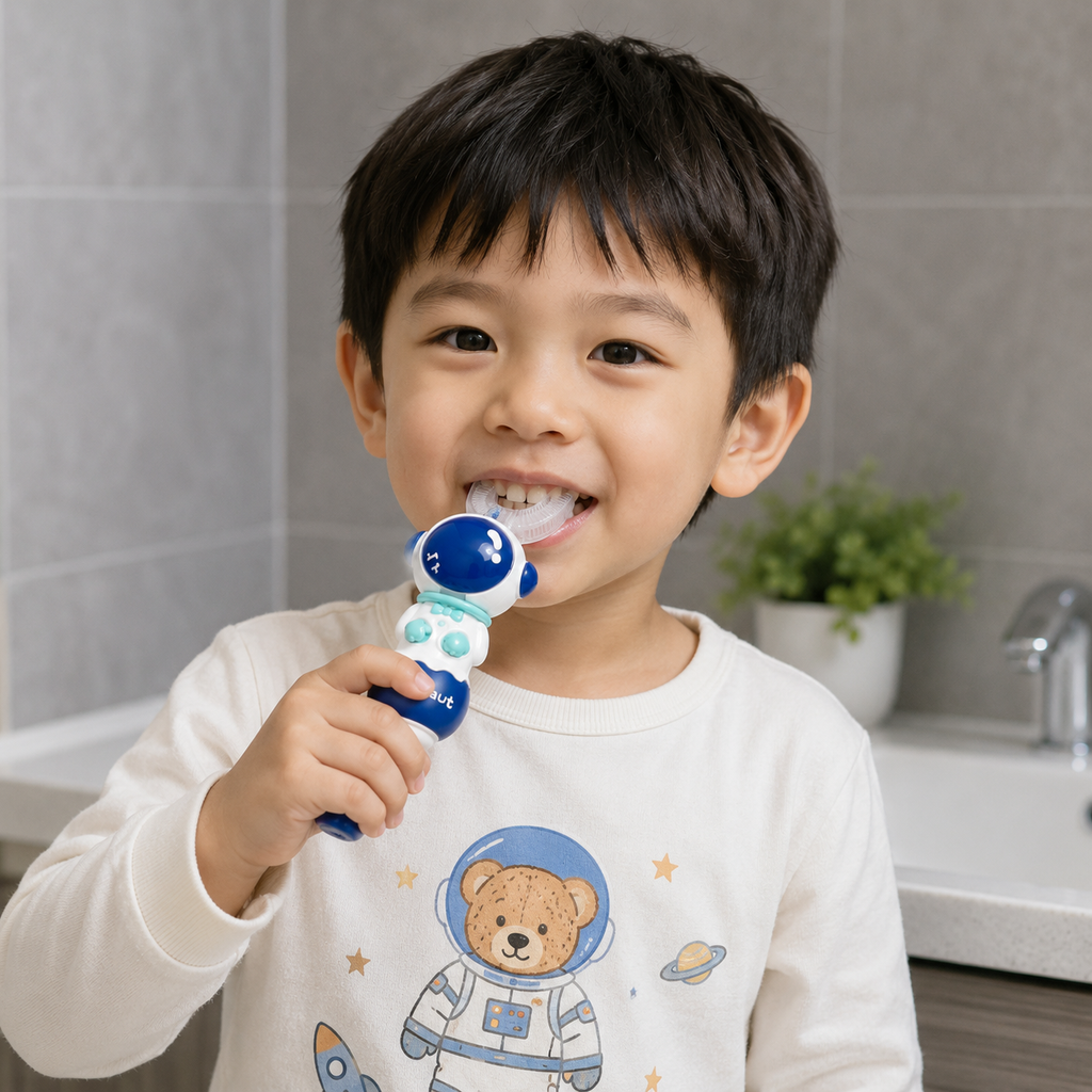 Blue Astronaut Kids U-Shaped Toothbrush (YM764)
