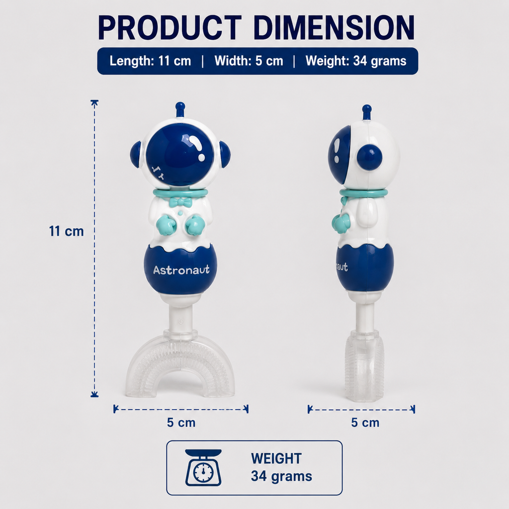 Blue Astronaut Kids U-Shaped Toothbrush (YM764)