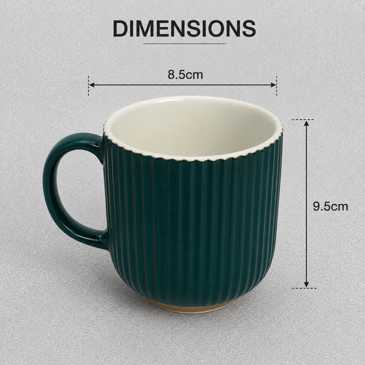 Green Ribbed Ceramic Mug (YM455)
