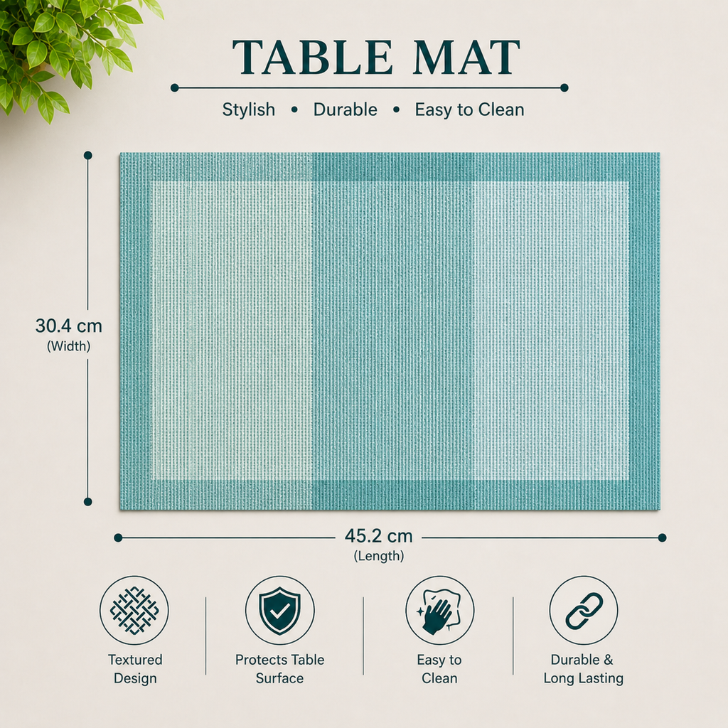 Blue Textured Table Mat Set (YM710)