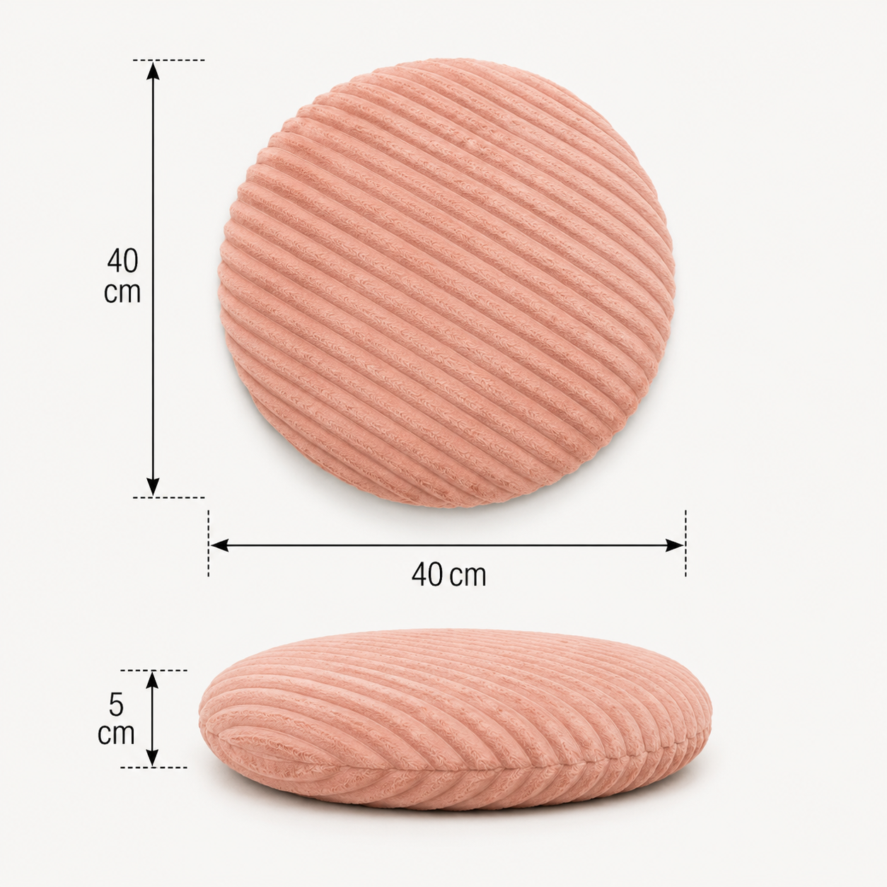 Corduroy Round Floor Cushion - Pink (YM1869)