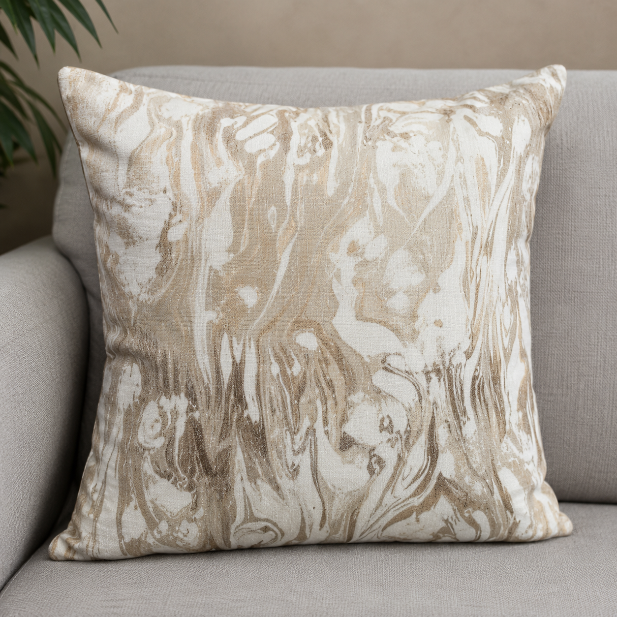 Cream Marble Cushion Pillow (YM1939)