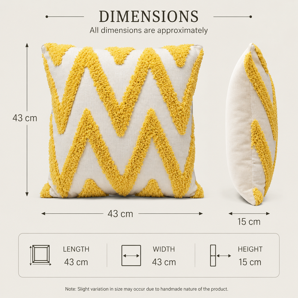 Yellow Tufted Cushion Pillow (YM1935)