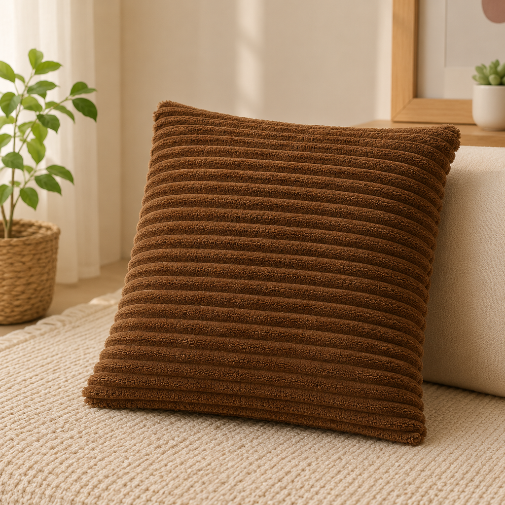 Corduroy Square Throw Pillow - Brown (YM1866)