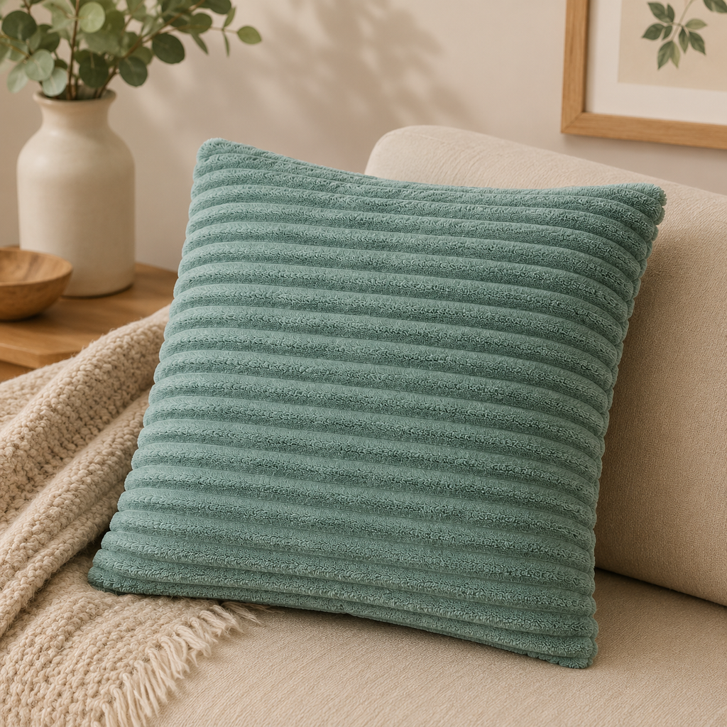 Corduroy Square Throw Pillow - Light Green (YM1866)