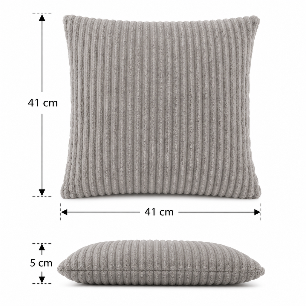 Corduroy Square Throw Pillow - Light Grey (YM1866)