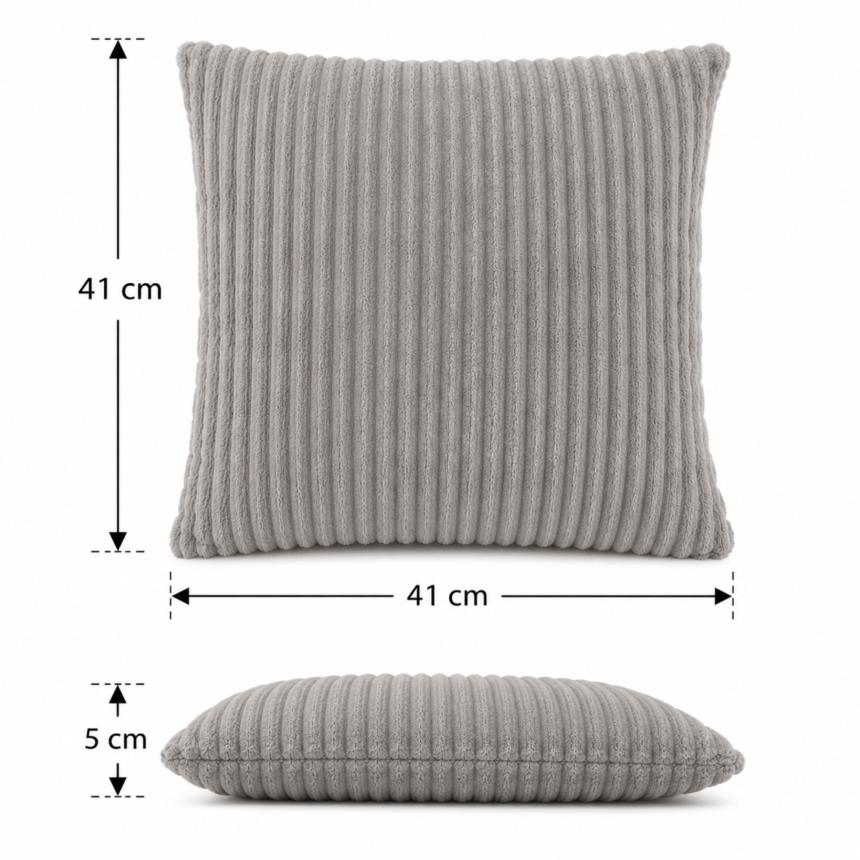 Corduroy Square Throw Pillow - Light Grey (YM1866)