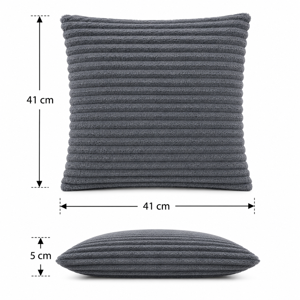 Corduroy Square Throw Pillow - Grey (YM1866)
