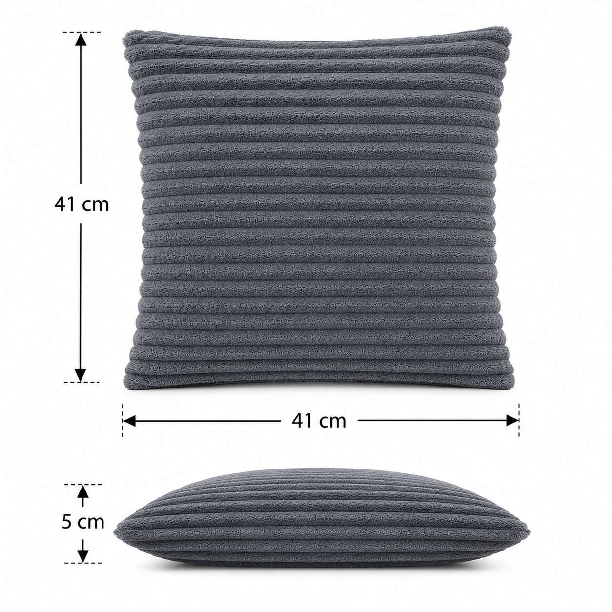 Corduroy Square Throw Pillow - Grey (YM1866)
