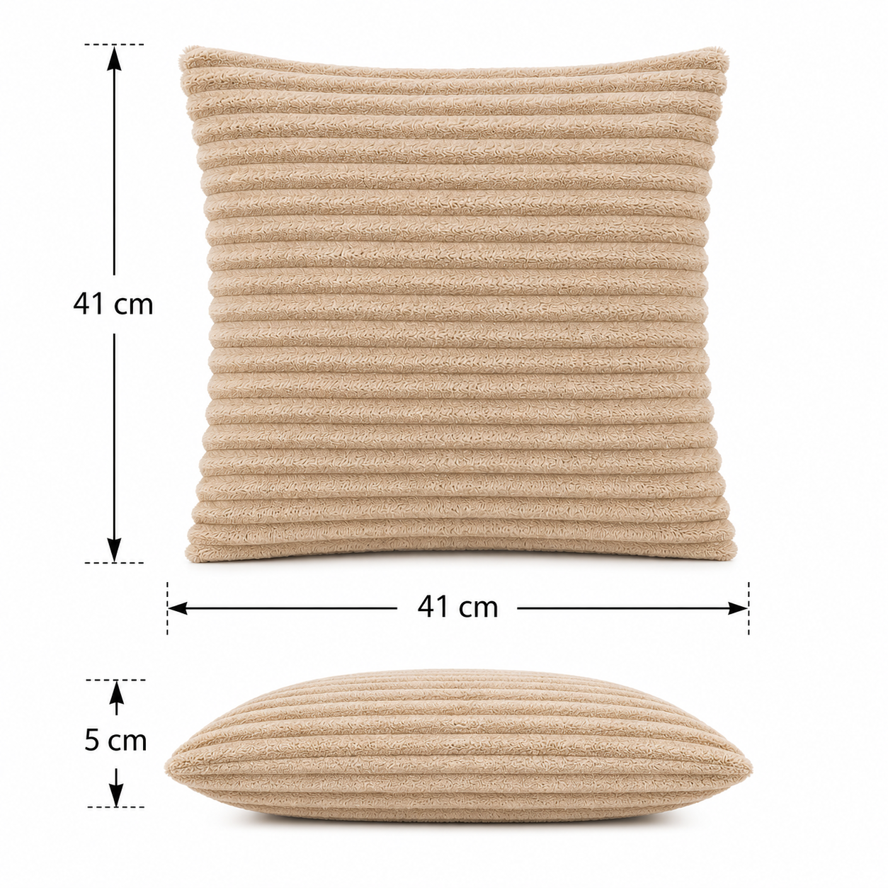 Corduroy Square Throw Pillow - Cream (YM1866)