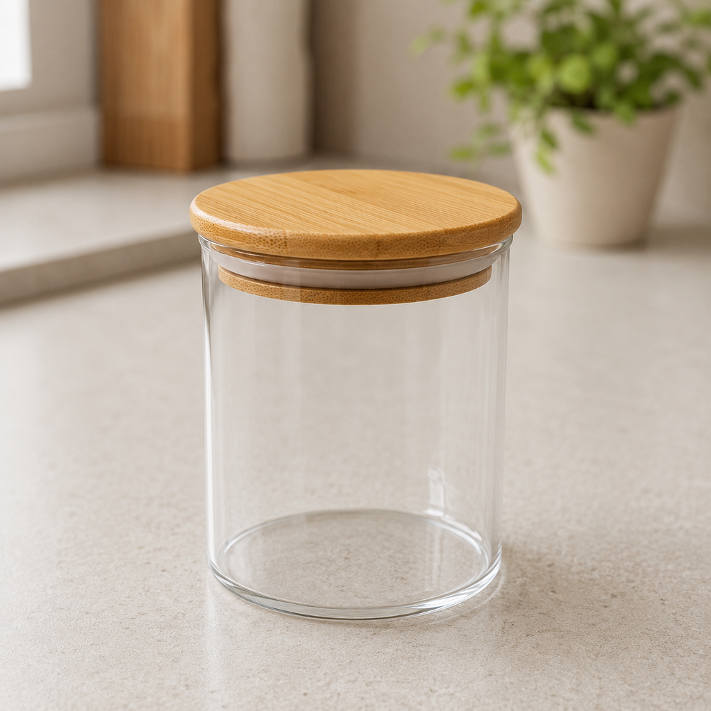 Glass Storage Container with Bamboo Lid (YM1708)