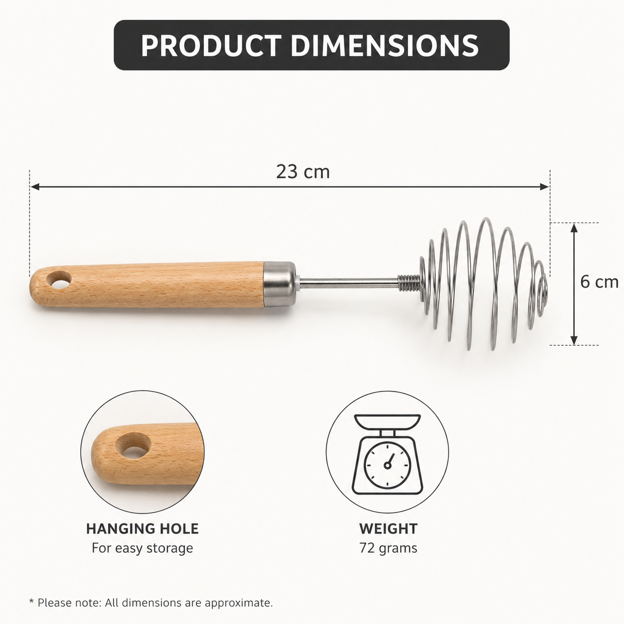 Steel Wooden Handle Kitchen Whisk (YM1657)