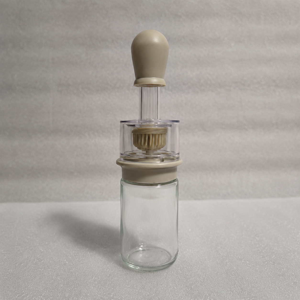 Glass Oil Dispenser Bottle with Silicone Basting Brush - Grey (YM1228)