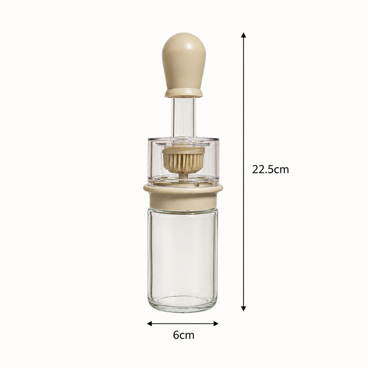 Glass Oil Dispenser Bottle with Silicone Basting Brush - Grey (YM1228)