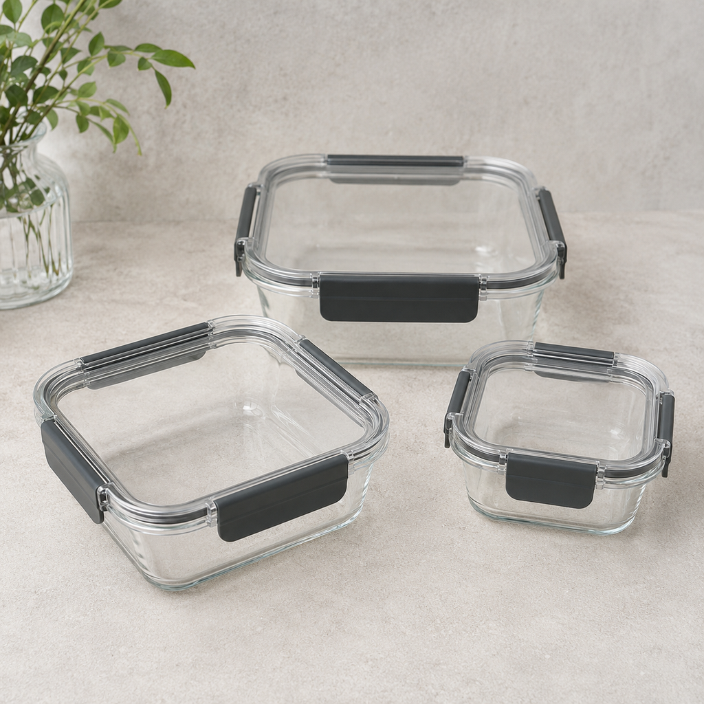 3-Piece Borosilicate Food Storage Containers Set (YM2722)