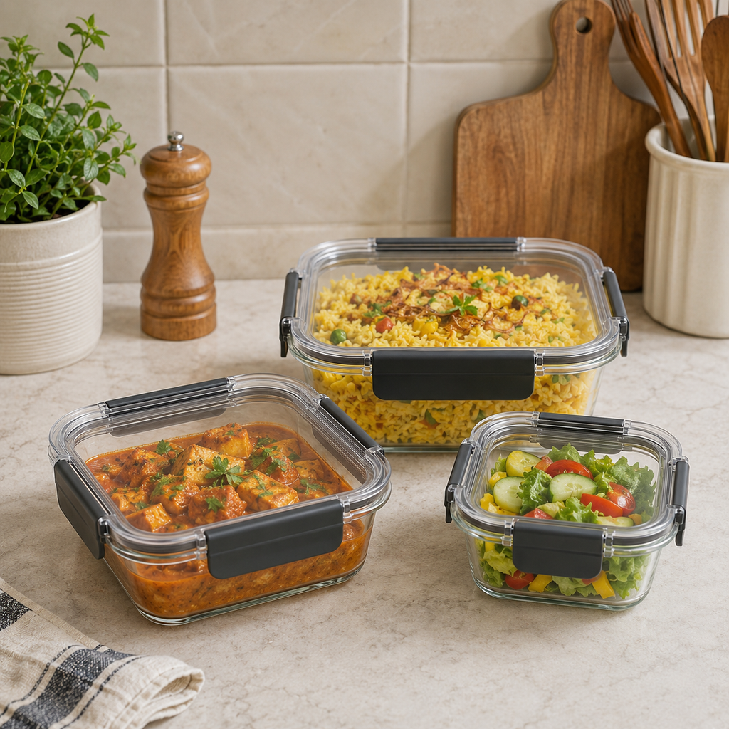 3-Piece Borosilicate Food Storage Containers Set (YM2722)