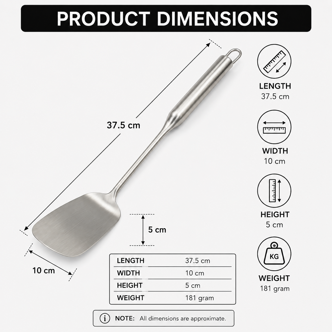 Premium Stainless Steel Kitchen Spatula (YM214)