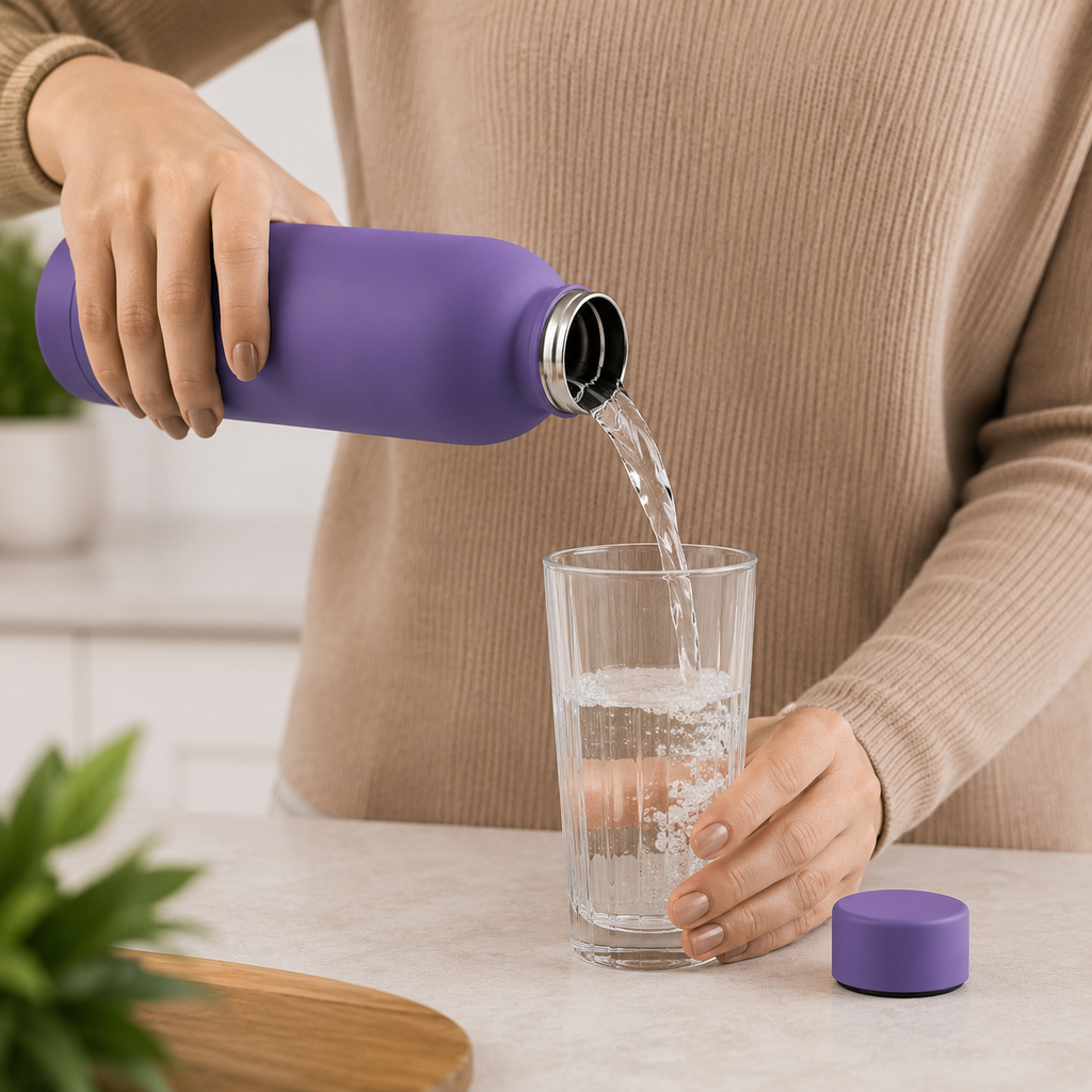 Stainless Steel Water Bottle - Matte Purple (YM039)