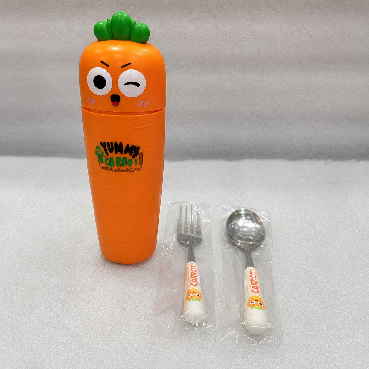 Cute Orange Cartoon Cutlery Set with Storage Case (YM2163)